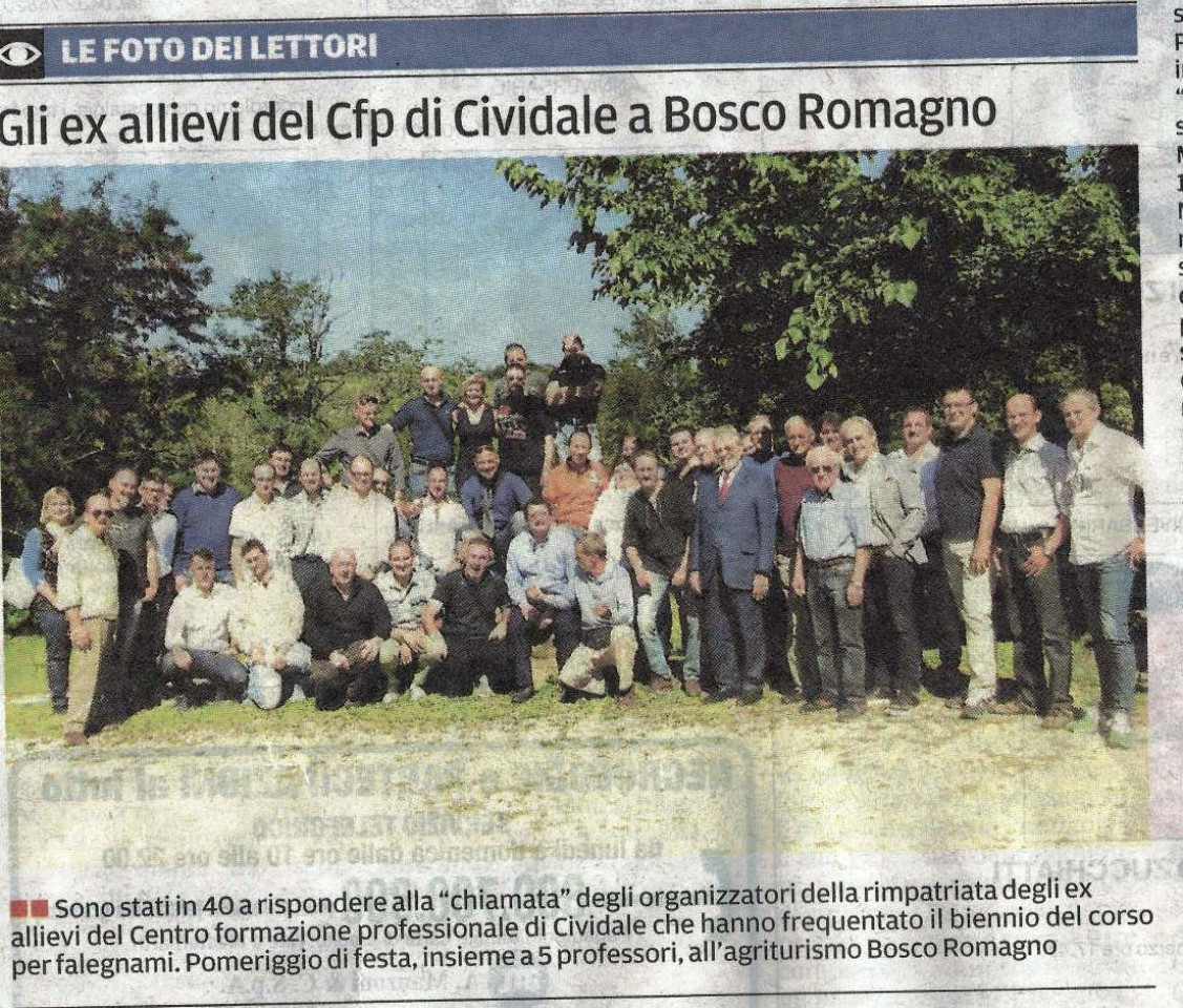 Ex allievi del CFP di Cividale a Bosco Romagno